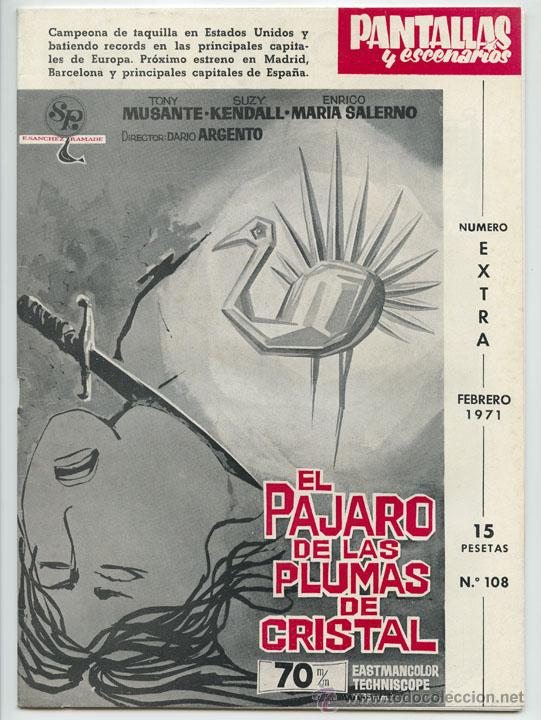 Coleccionismo de revistas y peri&oacute;dicos: PANTALLAS Y ESCENARIOS - 1971 - EL PAJARO DE LAS PLUMAS DE CRISTAL, JOHN SCHLESINGER, JOHN BARRY