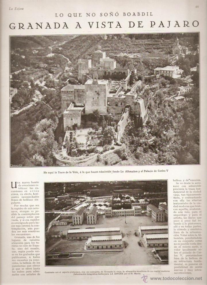 Collection Magazines and Newspapers: 1929 FOTOGRAFIA AEREA GRANADA A VISTA DE PAJARO PINTURA IGUAL RUIZ SALAVERRIA ENRIQUE DE MESA POESIA