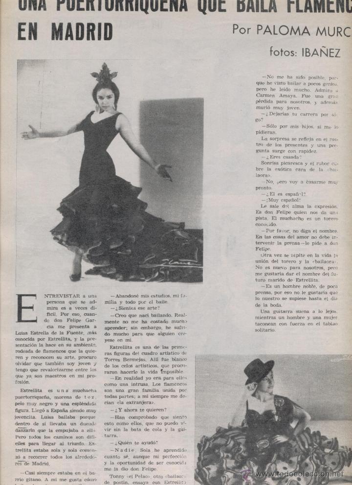 Collection Magazines and Newspapers: Art&iacute;culo publicitario 1964: UNA PUERTORRIQUE&Ntilde;A QUE BAILA FLAMENCO EN MADRID - ESTRELLITA
