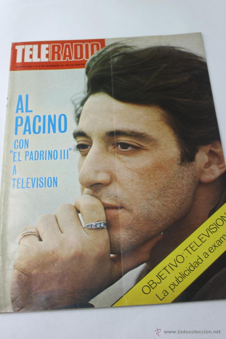 Coleccionismo de Revistas y Peri&oacute;dicos: REVISTA SEMANAL, TELE-RADIO N&ordm; 932, 1975 PORTADA ALPACINO EL PADRINO III A TELEVISION
