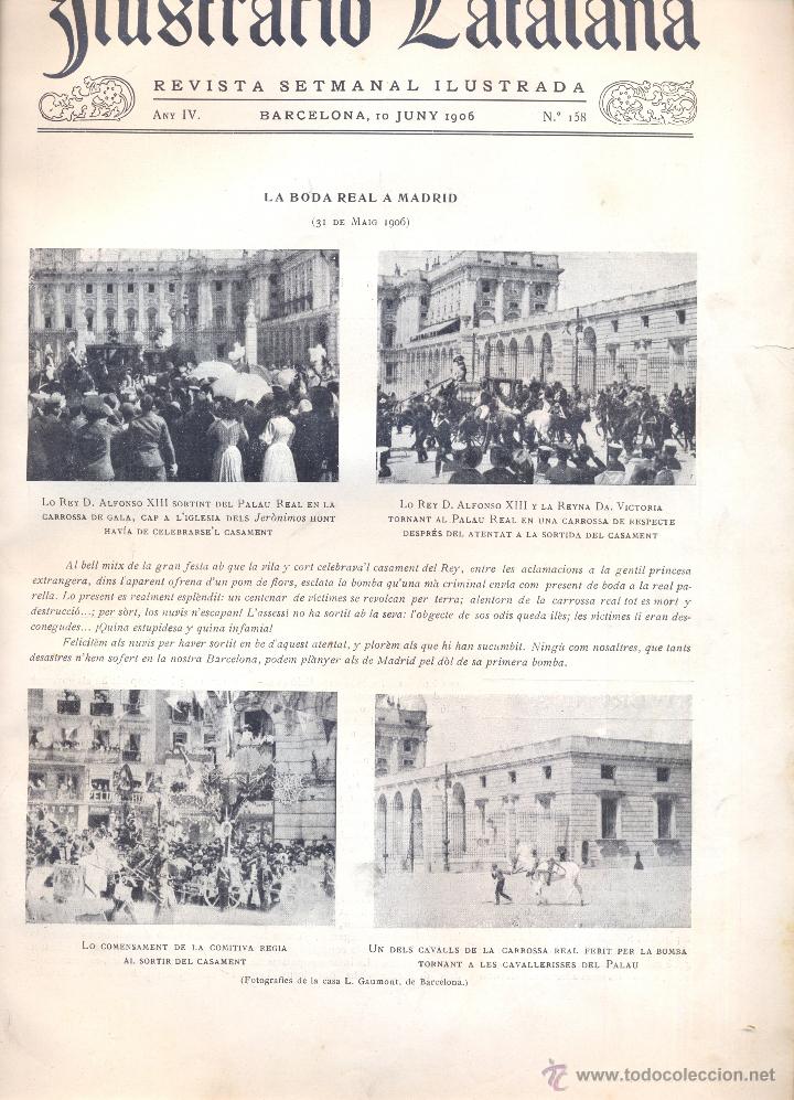 Collectionnisme de Revues et Journaux: REVISTA ILUSTRACIO CATALANA 1906 BODA REAL EN MADRID ALFONSO XIII COCHES EN EL PALACIO REAL CADAQUES