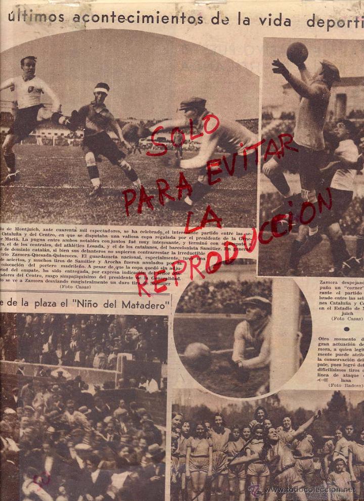 Coleccionismo de revistas y peri&oacute;dicos: FUTBOL 1932  SELECCIONES CATALU&Ntilde;A-CENTRO MADRID LEGIONARIAS DE LA SALUD HOJA REVISTA