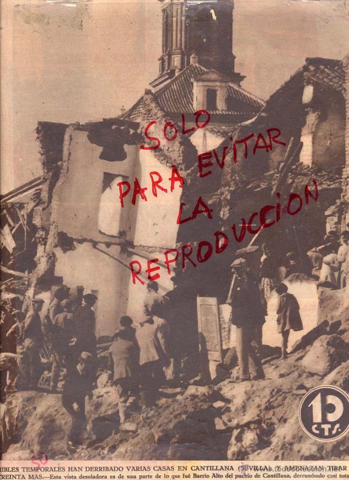 Coleccionismo de revistas y peri&oacute;dicos: CANTILLANA 1932 SEVILLA TERRIBLES TEMPORALES HOJA REVISTA