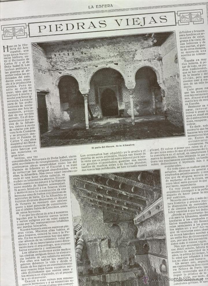 Coleccionismo de Revistas y Peri&oacute;dicos: REVISTA A&Ntilde;O 1915 VENTURA DE LA VEGA MINIATURISTA GABRIEL OCHOA PATIO DE MEXUAR EN ALHAMBRA GRANADA