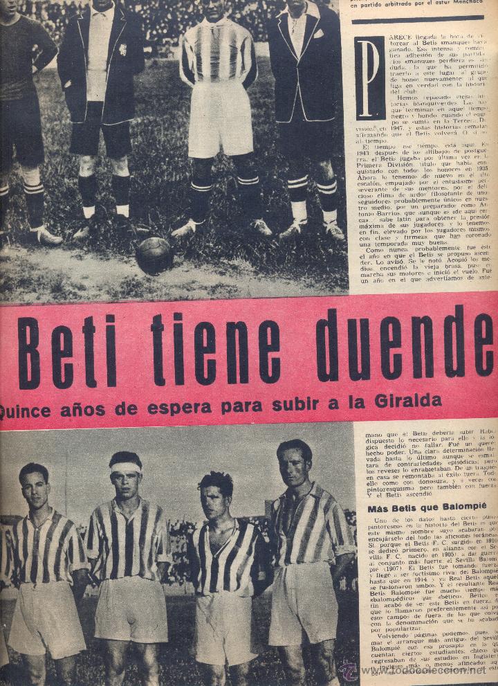 Coleccionismo de Revistas y Peri&oacute;dicos: REVISTA A&Ntilde;O 1958 EL DUENDE DEL BETIS FUTBOL SARA MONTIEL POSA PARA SER PINTADA  EINSTEIN