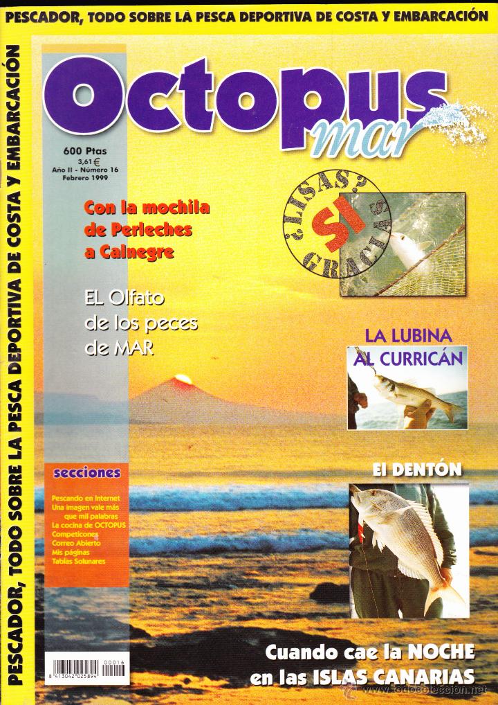 Collezionismo di Riviste e Giornali: REVISTA , OCTOPUS MAR , N&ordm; 16 .TODO SOBRE LA PESCA DEPORTIVA DE COSTA Y EMBARCACION .