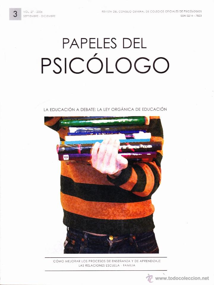 Colecionismo de Revistas e Jornais: REVISTA&middot;&middot;PAPELES DEL PSICOLOGO &middot;&middot;&middot; N&ordm; 3