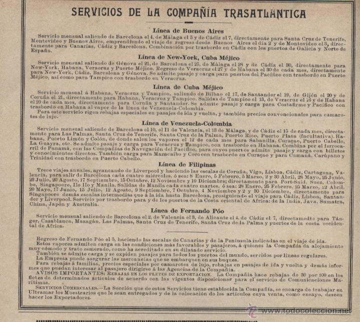Collection Magazines and Newspapers: * LINEAS DE NAVEGACI&Oacute;N * Servicios  Compa&ntilde;&iacute;a Trasatl&aacute;ntica  - 1913