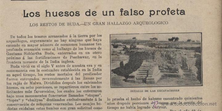 Coleccionismo de Revistas y Peri&oacute;dicos: * PESCHAWAR * Los huesos de un falso profeta. Los restos de Buda    - 1913