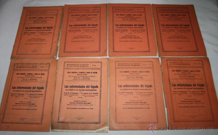 Collezionismo di Riviste e Giornali: LOTE DE 8 NUMEROS, SUPLEMENTO DE LA REVISTA DE INFORMACION TERAPEUTICA, BARCELONA 1930