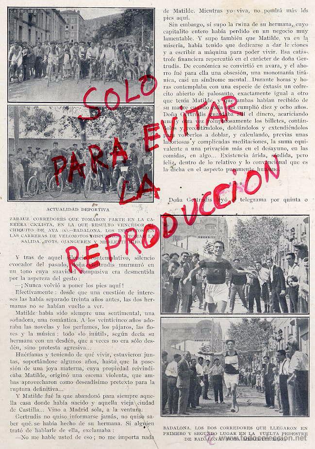 Coleccionismo de revistas y peri&oacute;dicos: ZARAUZ 1923 CICLISMO  BADALONA ATLETISMO HOJA REVISTA