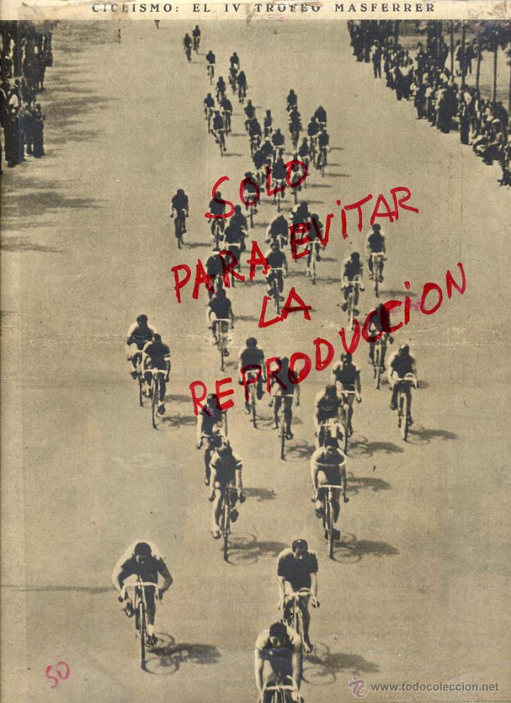 Coleccionismo de revistas y peri&oacute;dicos: CICLISMO 1935 BARCELONA TROFEO MASFERRER HOJA PERIODICO