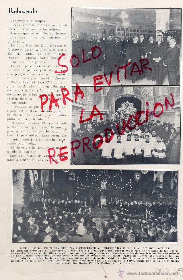 Coleccionismo de Revistas y Peri&oacute;dicos: REUS 1920 TARRAGONA PRIMERA SEMANA CATEQUISTICA HOJA REVISTA