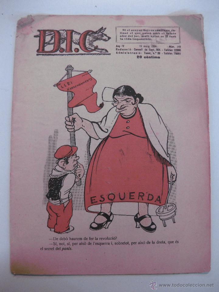Coleccionismo de revistas y peri&oacute;dicos: DIARI  IL&middot;LUSTRAT DE CATALUNYA. D.I.C. N&ordm; 149. 19 DE MAIG 1934.