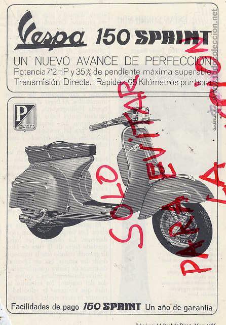 Coleccionismo de Revistas y Peri&oacute;dicos: VESPA 1966 MOTO HOJA LIBRITO