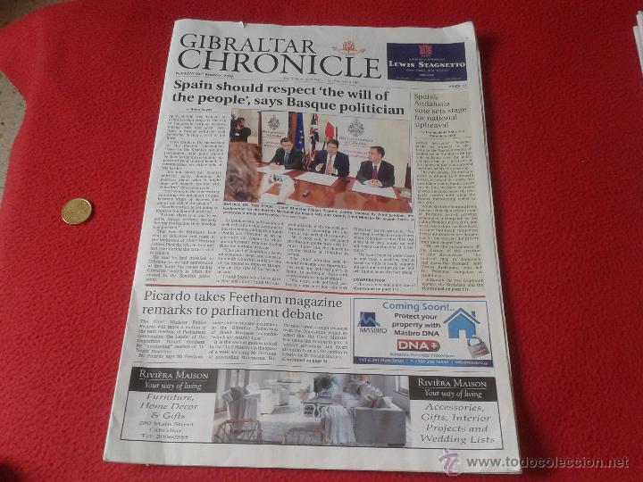 Coleccionismo de revistas y peri&oacute;dicos: PERIODICO GIBRALTAR CHRONICLE THE INDEPENDENT DAILY IDEAL COLECCIONISTAS. NEWSPAPER 24 MARCH 2015 ID