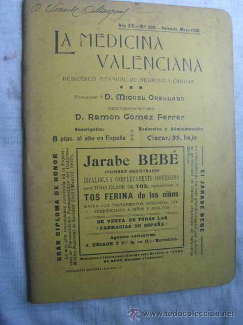 Colecionismo de Revistas e Jornais: LA MEDICINA VALENCIANA, N&ordm; 230, 1920