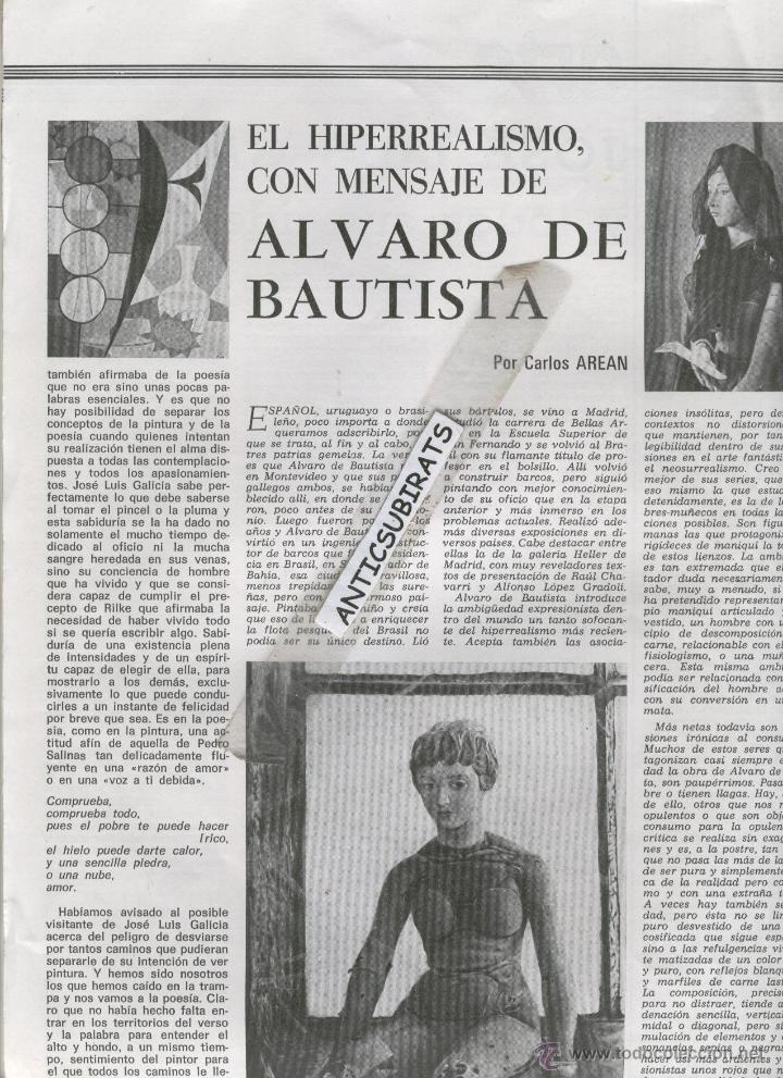 Coleccionismo de Revistas y Peri&oacute;dicos: REVISTA 1976 HIPERREALISMO ALVARO DE BAUTISTA LUDUE&Ntilde;A EUGENIA TUSQUETS ARSENIO MIGUEL LLUIS CUROS