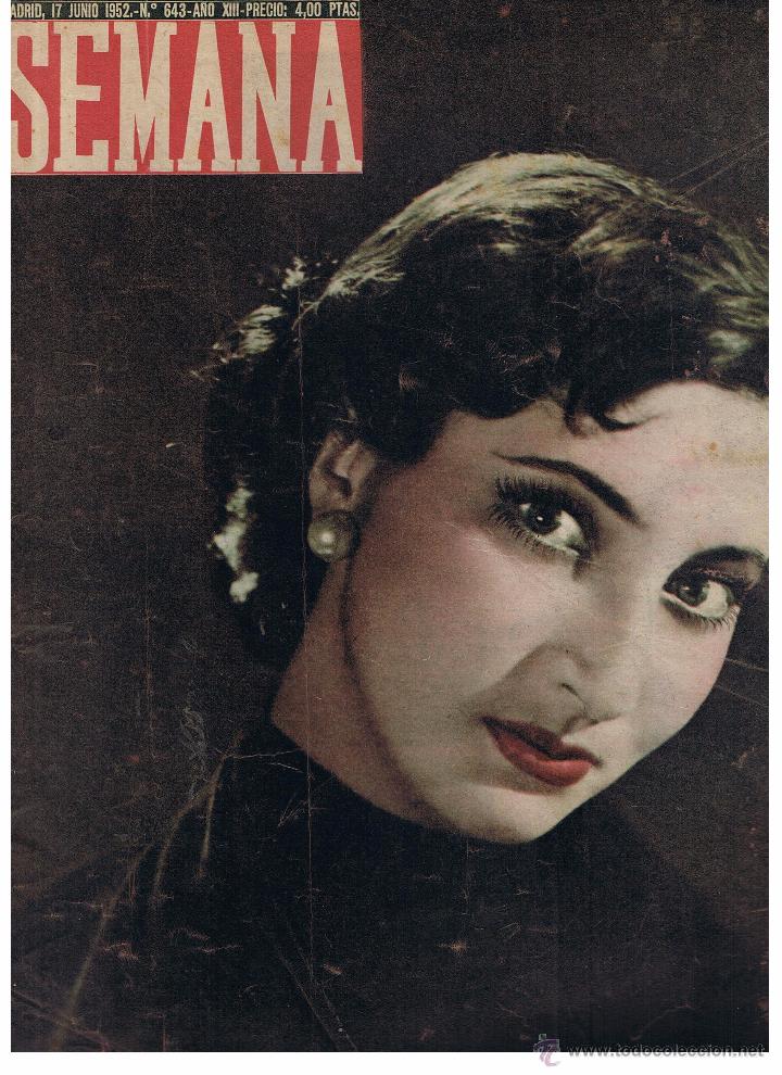Coleccionismo de revistas y peri&oacute;dicos: SEMANA. N&ordm; 643. BELLEZAS ESPA&Ntilde;OLAS: GUILLERMINA BENITO SANZ. 17 JUNIO 1952.  (P/B1)