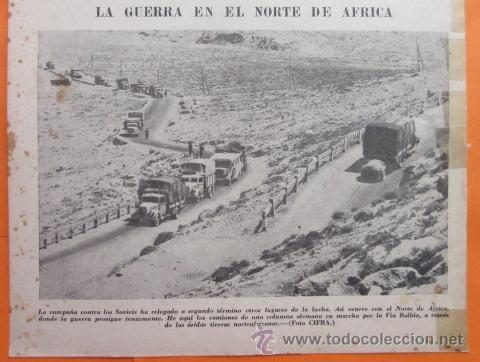 Sammeln von Zeitschriften und Zeitungen: RECORTE FOTO 1941 - COLUMNA ALEMANA MARCHA POR LA VIA BALBIA NORTE DE AFRICA