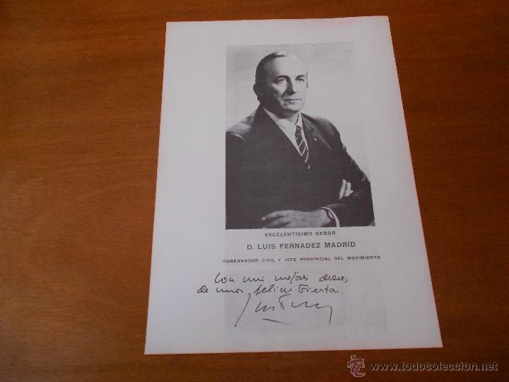 Colecionismo de Revistas e Jornais: ANTIGUA FOTOGRAFIA DEL GOBERNADOR CIVIL Y JEFE PROVINCIAL DEL MOVIMIENTO ALICANTE 1976