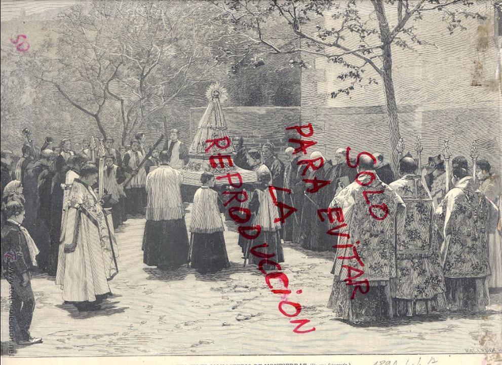 Coleccionismo de Revistas y Peri&oacute;dicos: MONTSERRAT 1891 SEMANA SANTA ILUSTRCAION HOJA REVISTA