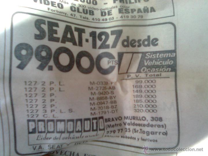 Coleccionismo de Revistas y Peri&oacute;dicos: Diario ya. Recorte anuncio Seat 127. 10 por 7 cms