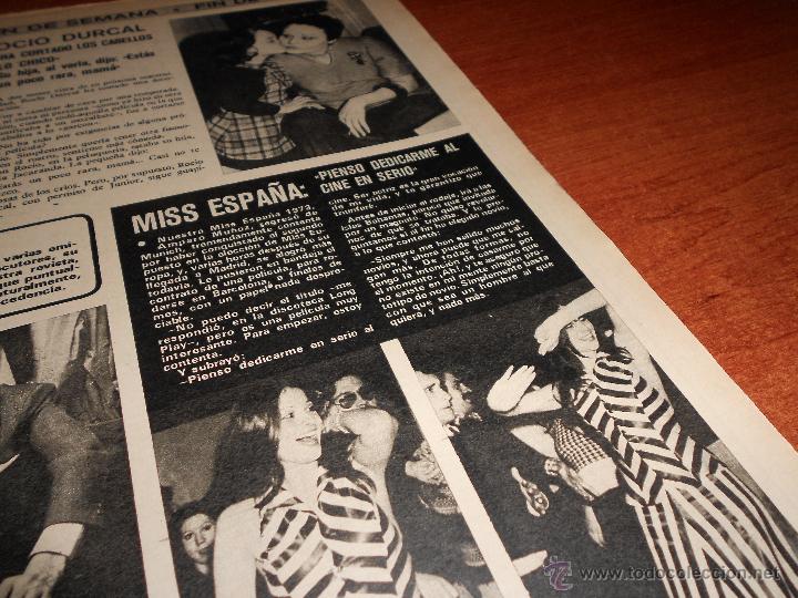 Coleccionismo de Revistas y Peri&oacute;dicos: RECORTE PRENSA 1974: MISS ESPA&Ntilde;A 1973 AMPARO MU&Ntilde;OZ Y ROCIO DURCAL