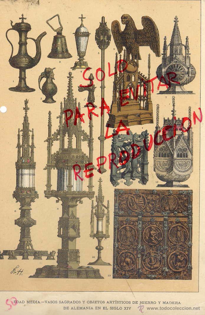 Coleccionismo de Revistas y Peri&oacute;dicos: EDAD MEDIA VASOS SAGRADOS ALEMANIA1896 - 1901 HISTORIA GRAL,ARTE DOMENECH I MONTANER HOJA LAMINA