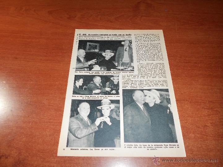 Coleccionismo de revistas y peri&oacute;dicos: RECORTE DE PRENSA 1973: ROSA MORENO ENTREGA SEAT 600 AL GANADOR DE CONCURSO