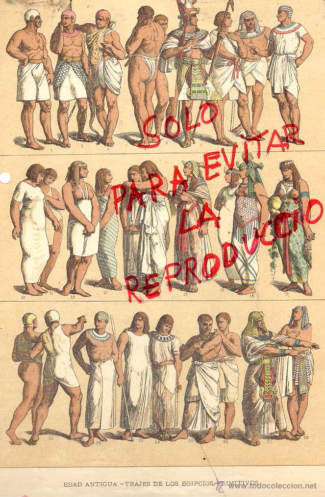 Coleccionismo de Revistas y Peri&oacute;dicos: EDAD ANTIGUA TRAJES EGIPCIOS 1896 -1901 HIST.GRAL.DE ARTE LUIS DOMENECH I MONTANER LAMINA