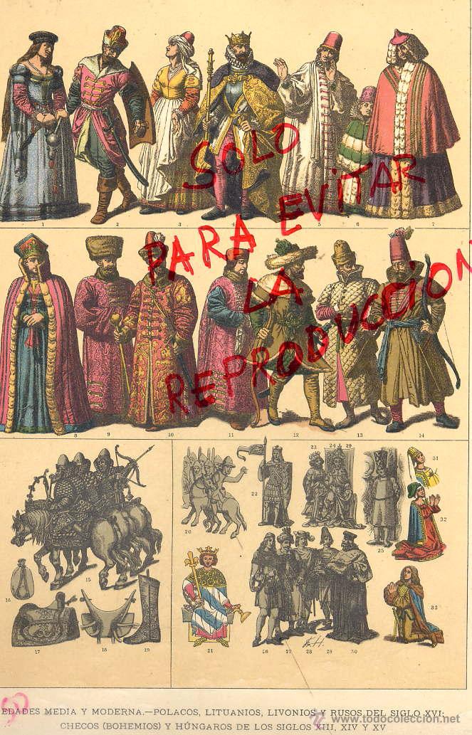 Coleccionismo de Revistas y Peri&oacute;dicos: EDADA MEDIA POLACO -HUNGAROS 1896 -1901 HIST.GRAL.DE ARTE LUIS DOMENECH I MONTANER LAMINA
