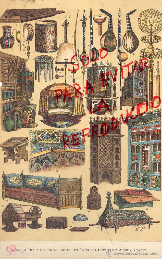 Coleccionismo de Revistas y Peri&oacute;dicos: EDAD MEDIA Y MODERAN MUEBLES MUSICA 1896 -1901 HIST.GRAL.DE ARTE LUIS DOMENECH I MONTANER LAMINA