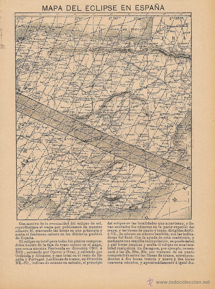 Coleccionismo de revistas y peri&oacute;dicos: * ASTRONOM&Iacute;A * Mapa del eclipse en Espa&ntilde;a - 1913