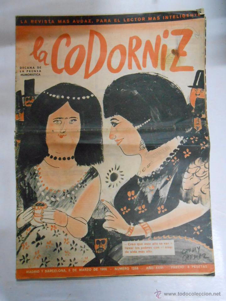 Coleccionismo de Revistas y Peri&oacute;dicos: REVISTA LA CODORNIZ N&ordm; 1268. A&Ntilde;O XXVI. 6 DE MARZO DE 1966. TDKP3