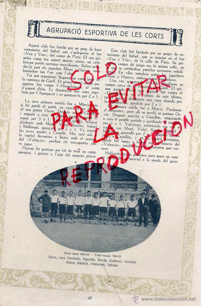 Sammeln von Zeitschriften und Zeitungen: FUTBOL CATALA 1928 AGRUPACIO ESPORTIVA LAS CORTS 2  HOJAS LIBRO