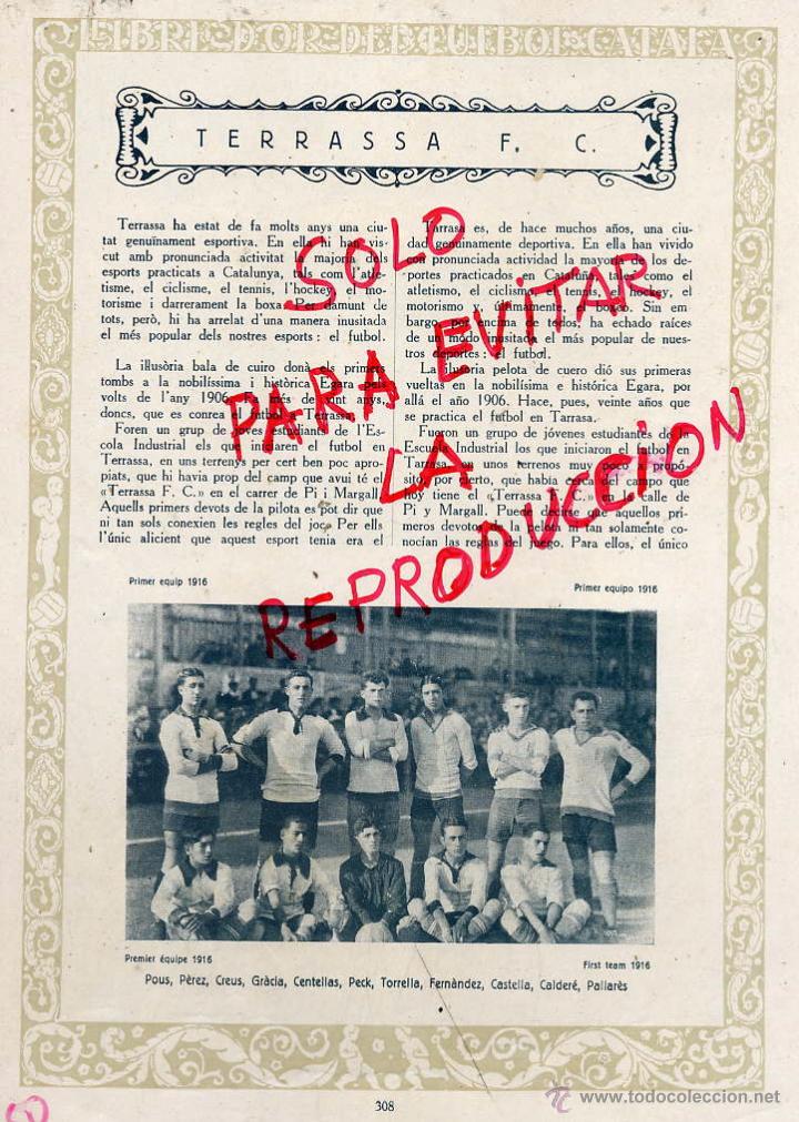 Coleccionismo de revistas y peri&oacute;dicos: FUTBOL CATALA 1928 TERRASS F.C.   7   HOJAS LIBRO