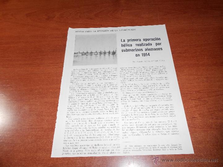 Colecionismo de Revistas e Jornais: ART&Iacute;CULO PRENSA NAVAL A&Ntilde;OS 70: LA 1&ordf; OPERACI&Oacute;N B&Eacute;LICA REALIZADA POR SUBMARINOS ALEMANES EN 1914