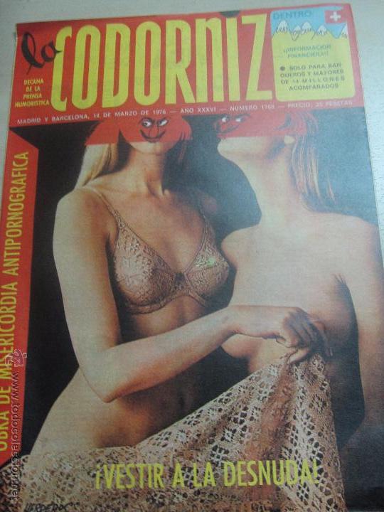 Coleccionismo de Revistas y Peri&oacute;dicos: REVISTA LA CODORNIZ N&ordm; 1760 14 DE MARZO 1976 A&Ntilde;O 36