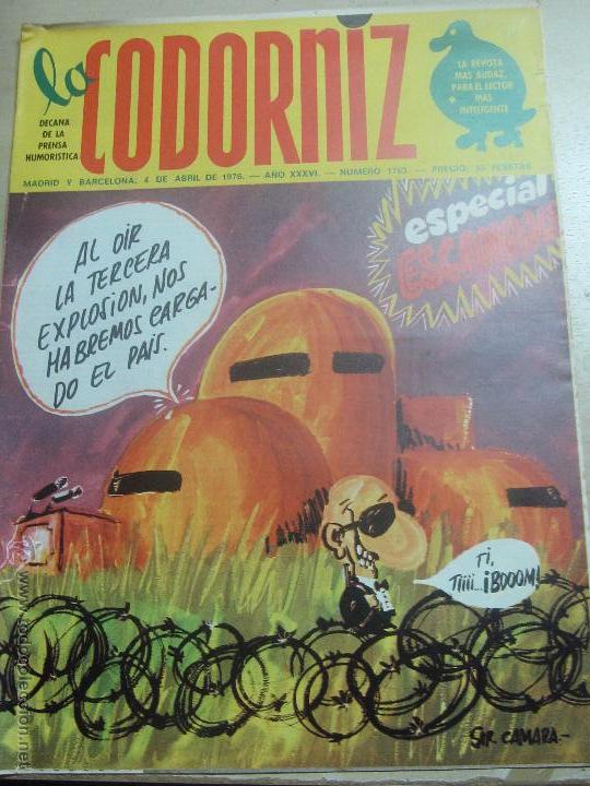 Coleccionismo de Revistas y Peri&oacute;dicos: REVISTA LA CODORNIZ N&ordm; 1763 4 DE ABRIL1976 A&Ntilde;O 36