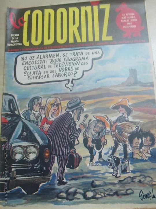 Coleccionismo de Revistas y Peri&oacute;dicos: REVISTA LA CODORNIZ N&ordm; 1643 3 DE SEPTIEMBRE 1973 A&Ntilde;O 33