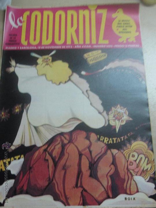 Coleccionismo de Revistas y Peri&oacute;dicos: REVISTA LA CODORNIZ N&ordm; 1652 18 DE NOVIEMBRE 1973 A&Ntilde;O 33