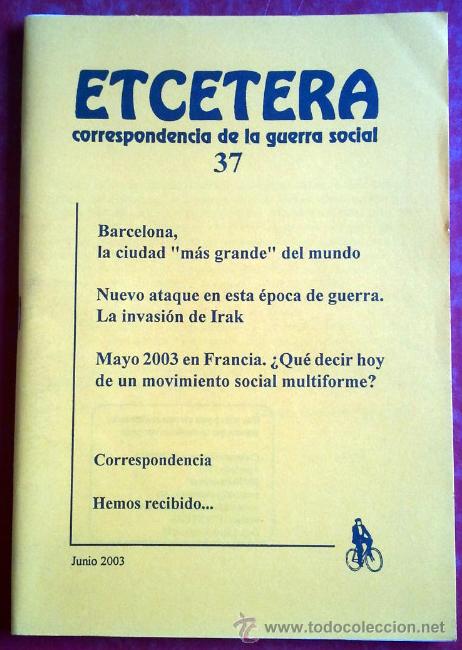 Coleccionismo de Revistas y Peri&oacute;dicos: ETCETERA . CORRESPONDENCIA DE LA GUERRA SOCIAL N&ordm; 37
