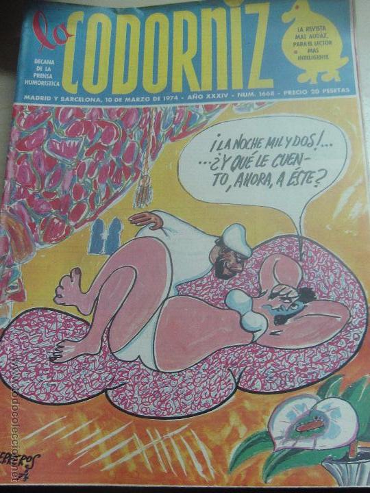 Coleccionismo de Revistas y Peri&oacute;dicos: REVISTA LA CODORNIZ N&ordm; 1668 10 DE MARZO 1973 A&Ntilde;O 34