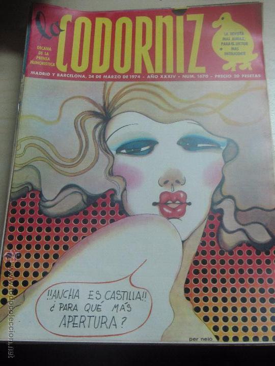 Coleccionismo de Revistas y Peri&oacute;dicos: REVISTA LA CODORNIZ N&ordm; 1670 24 DE MARZO 1974 A&Ntilde;O 34