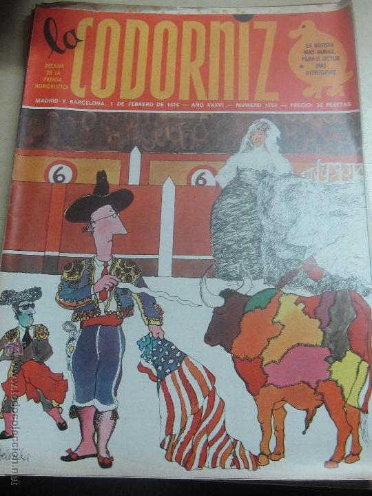 Coleccionismo de Revistas y Peri&oacute;dicos: REVISTA LA CODORNIZ N&ordm; 1754 1 DE FEBRERO 1976 A&Ntilde;O 36