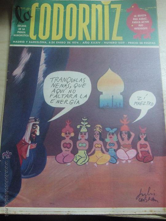 Coleccionismo de Revistas y Peri&oacute;dicos: REVISTA LA CODORNIZ N&ordm; 1659 6 DEENERO 1974 A&Ntilde;O 34