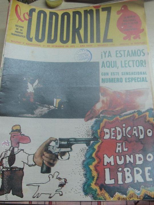Coleccionismo de Revistas y Peri&oacute;dicos: REVISTA LA CODORNIZ N&ordm; 1735 21 DE SETIEMBRE 1975 A&Ntilde;O 35