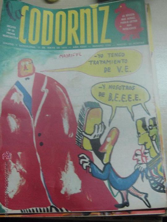 Coleccionismo de Revistas y Peri&oacute;dicos: REVISTA LA CODORNIZ N&ordm; 1729 11 DE MAYO 1975 A&Ntilde;O 35
