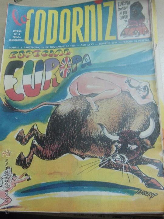 Coleccionismo de Revistas y Peri&oacute;dicos: REVISTA LA CODORNIZ N&ordm; 1744 23 DE NOVIEMBRE 1975 A&Ntilde;O 35
